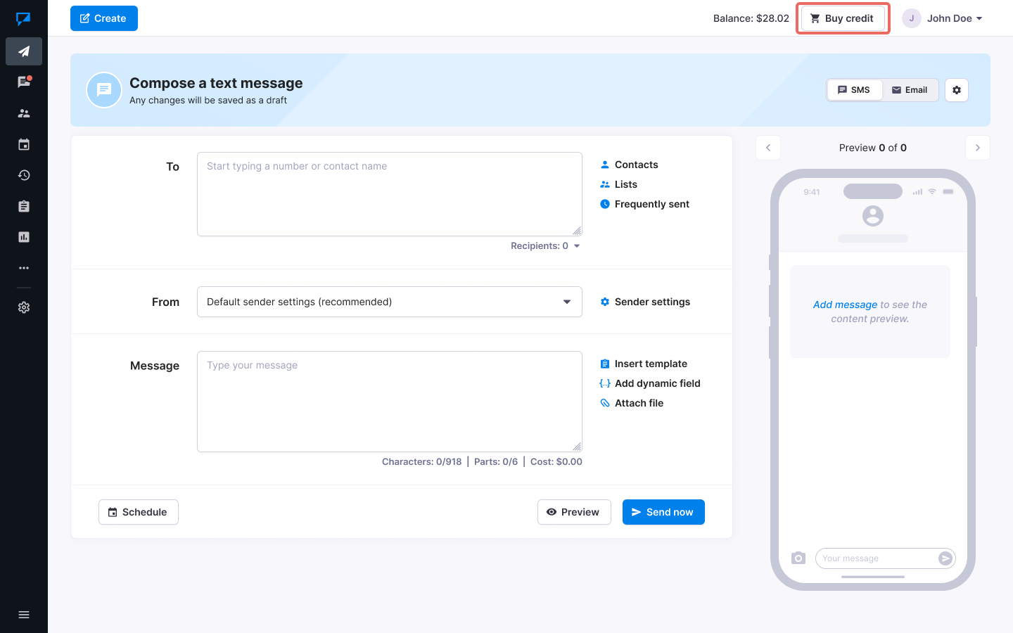 Textmagic compose screen pricing tutorial