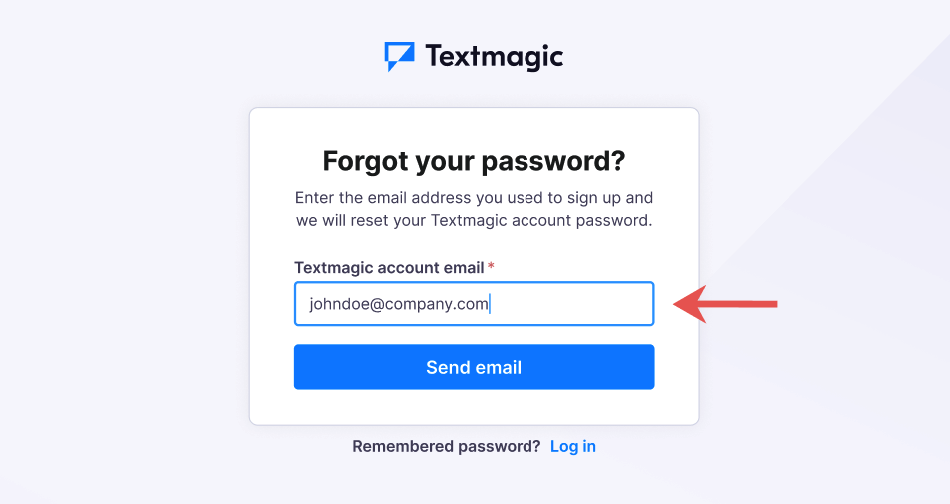 Send password reset email
