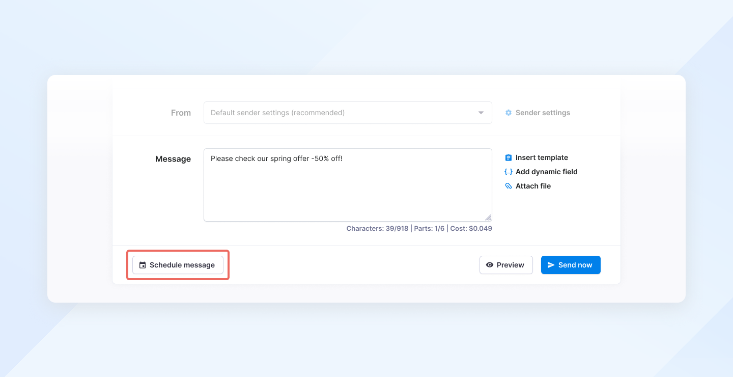 Textmagic compose the text message