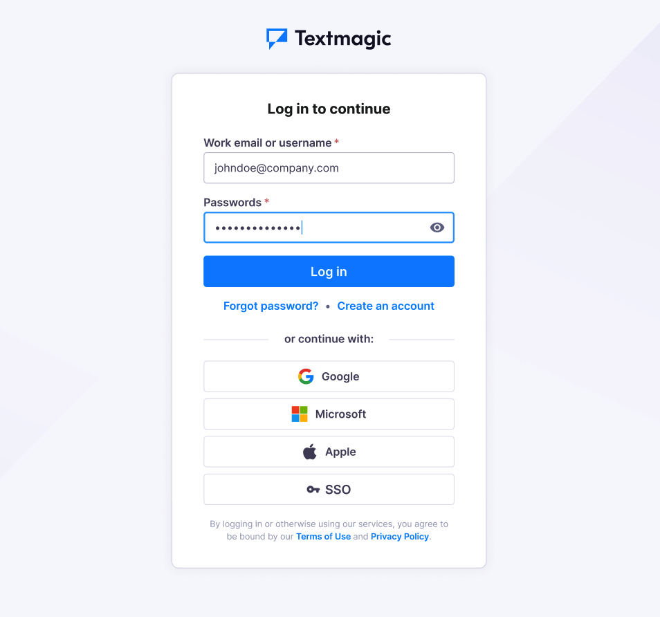Textmagic web app login
