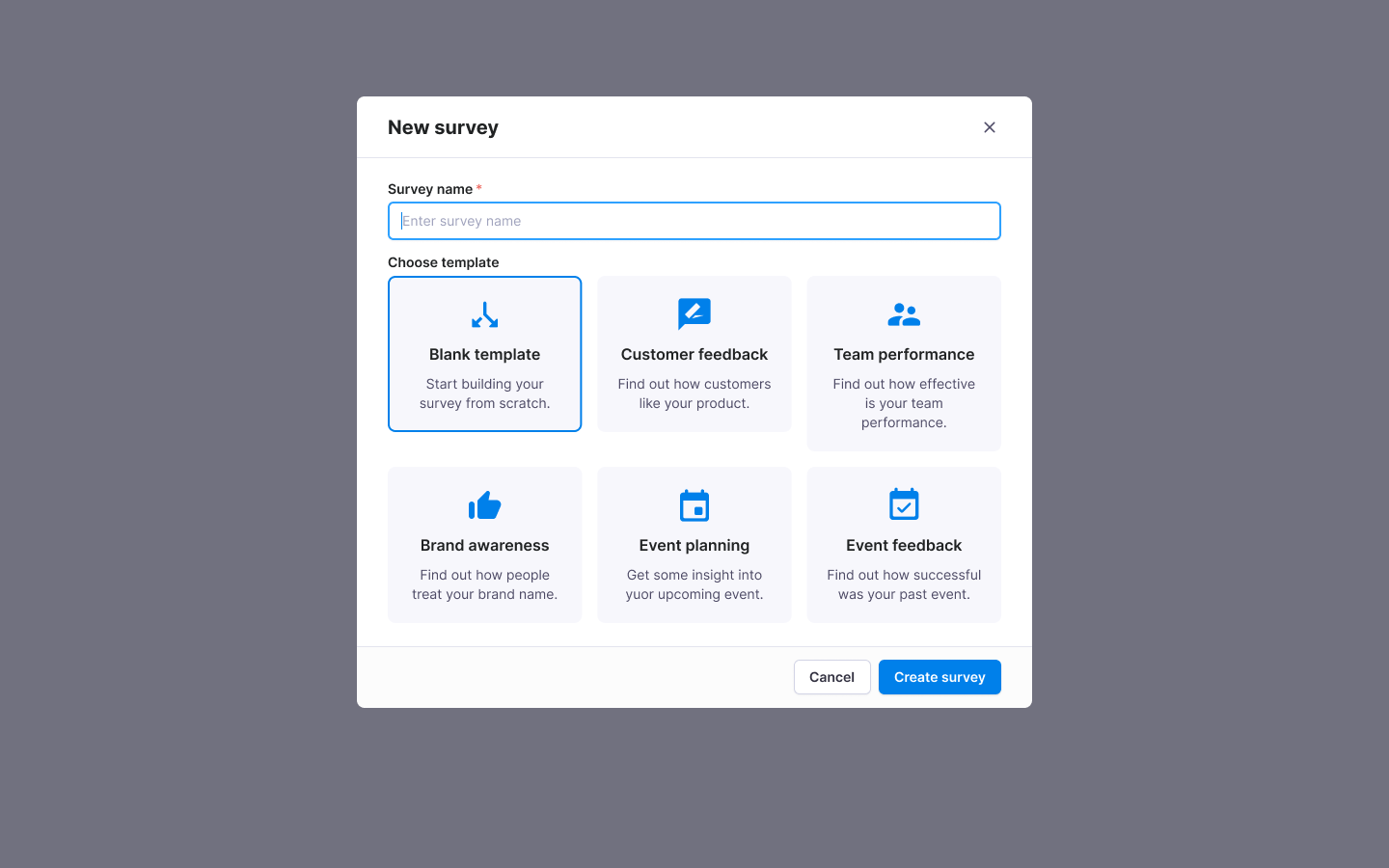 Choose a name for your sms survey
