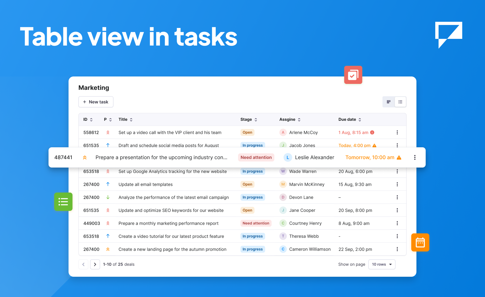 Discover a new table view in tasks | Textmagic